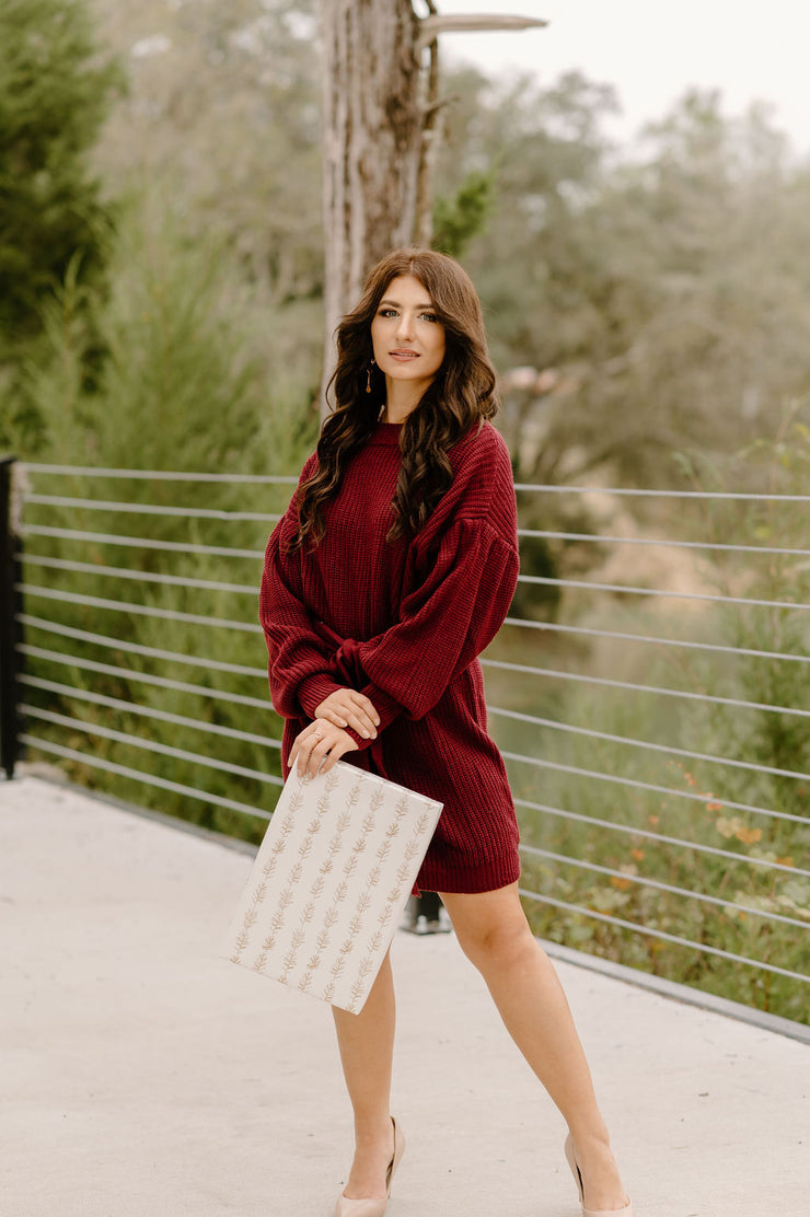 It's The Most Wonderful Sweater Dress (Burgundy)