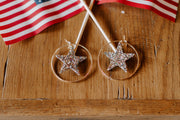 Sparkling Star Hoop Earrings ( Mulit-Color Sparkles )