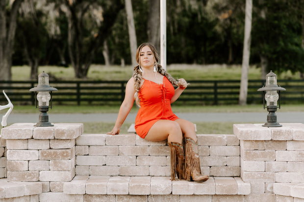 Bleed Red For You Lace Romper