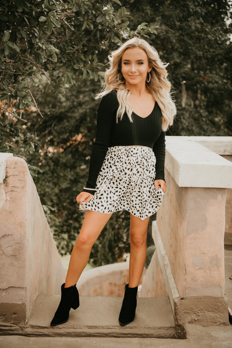 Ready To Fall Ruffle Leopard Skirt