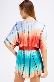 Daisy Deep V Tie Dye Romper