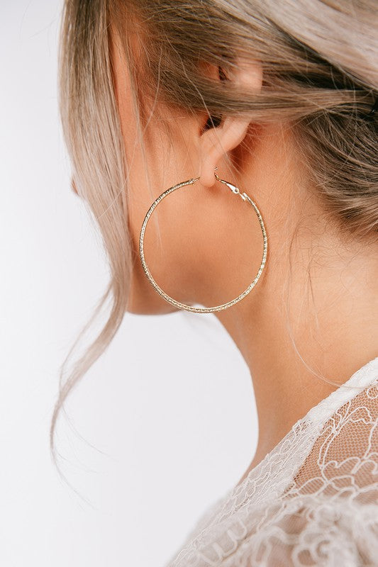 Basic Gold Metallic Hoop Earrings