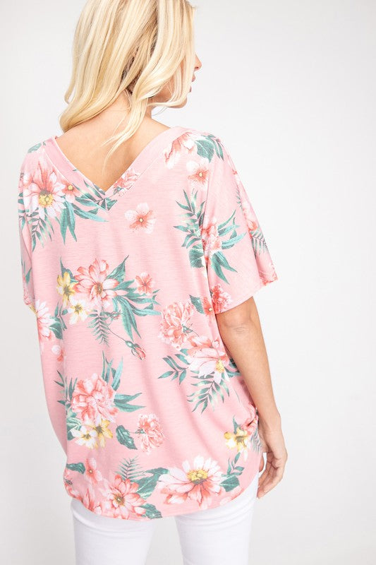 Tropic State of Mind Floral Knot Top