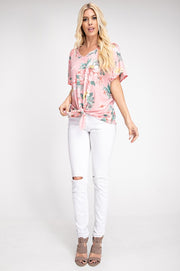 Tropic State of Mind Floral Knot Top