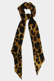 Leopard Print Ponytail Scarf Scrunchy