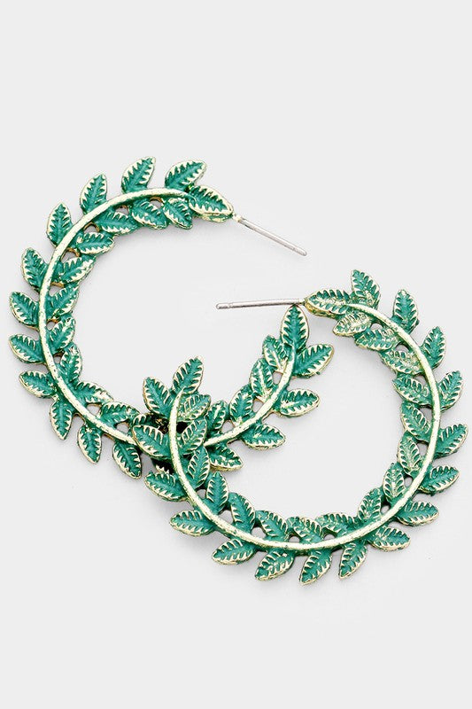 Laurel Wreath Half Hoop Earrings