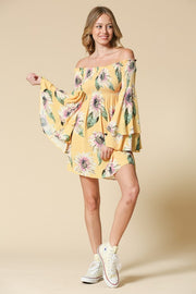 Spring It On Sunflower Bell Sleeve Dress