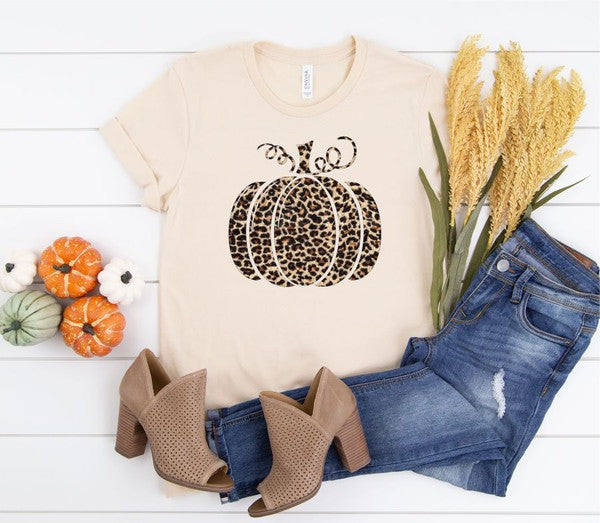 Pumpkin Leopard Graphic Tee (Cream)