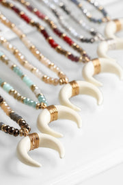 Crescent Horn Beaded Necklace