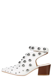 Pearl White Studded Booties