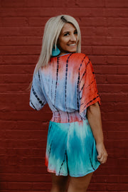 Daisy Deep V Tie Dye Romper