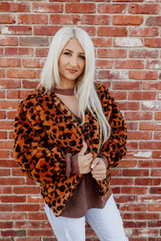 Faux Fur Leopard Print Jacket