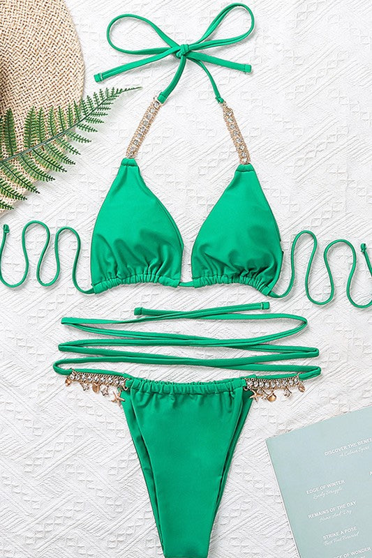 Under the Sea Gold Accent Bikini Set