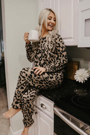 Two Piece Leopard Print Lounge Set