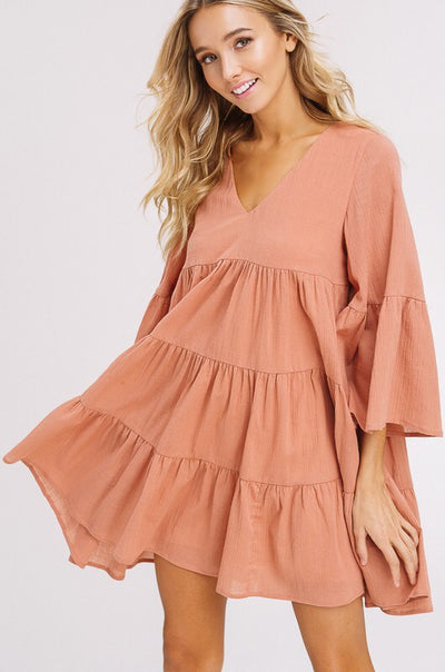 Ginger Ruffle Bell Sleeve Dress