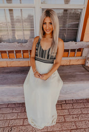 Boho Tribal Cut Out Maxi Dress