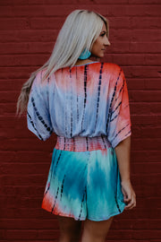 Daisy Deep V Tie Dye Romper