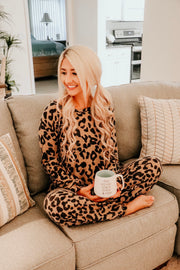 Two Piece Leopard Print Lounge Set