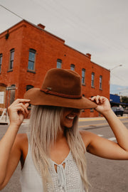 Caramel Brown Brim Hat