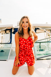 Star Spangled Sleeveless Romper (Red)