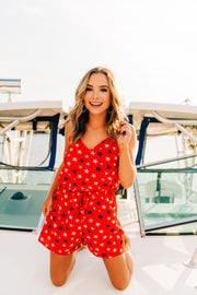 Star Spangled Sleeveless Romper (Red)