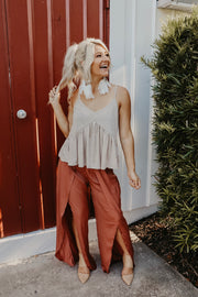 Tulip Hem Ginger Flare Pants