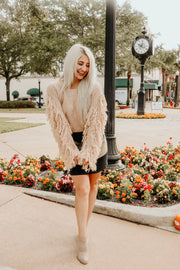 Fringe Sleeve Cropped Sweater