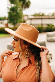 Forever Boho Wide Brim Hat (Camel)