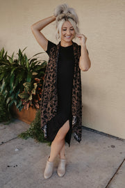 Sleeveless Safari Leopard Print Cardigan