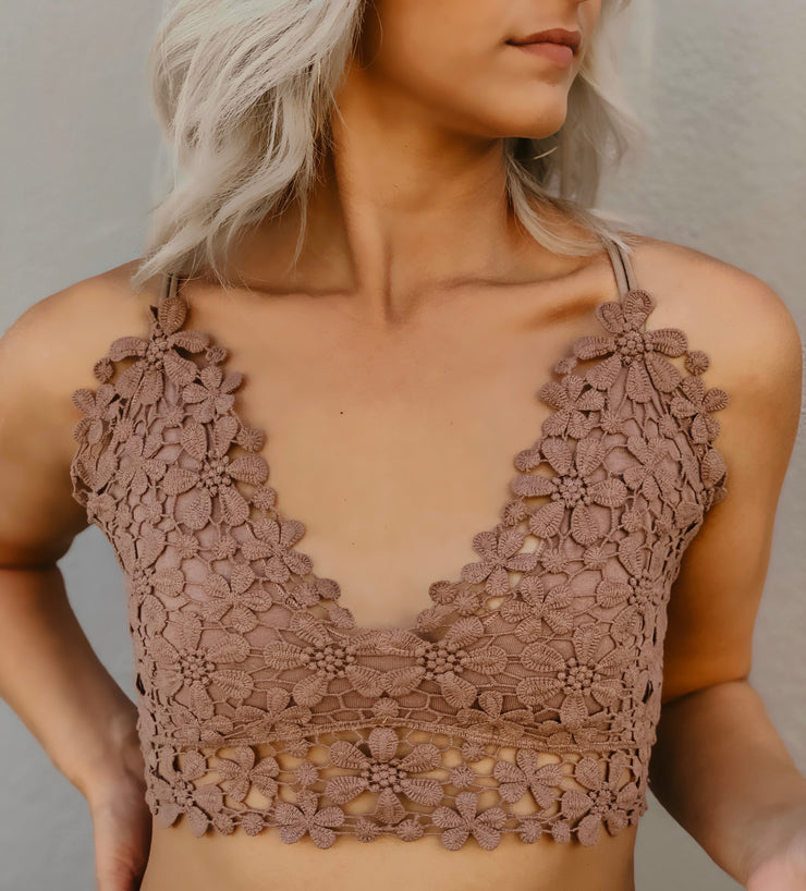 Floral Lace Double Strap Bralette