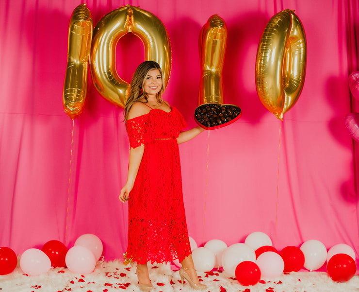 Not Today Cupid Red Midi Dress