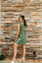 Olive You Spring Ruffle Crochet Dress