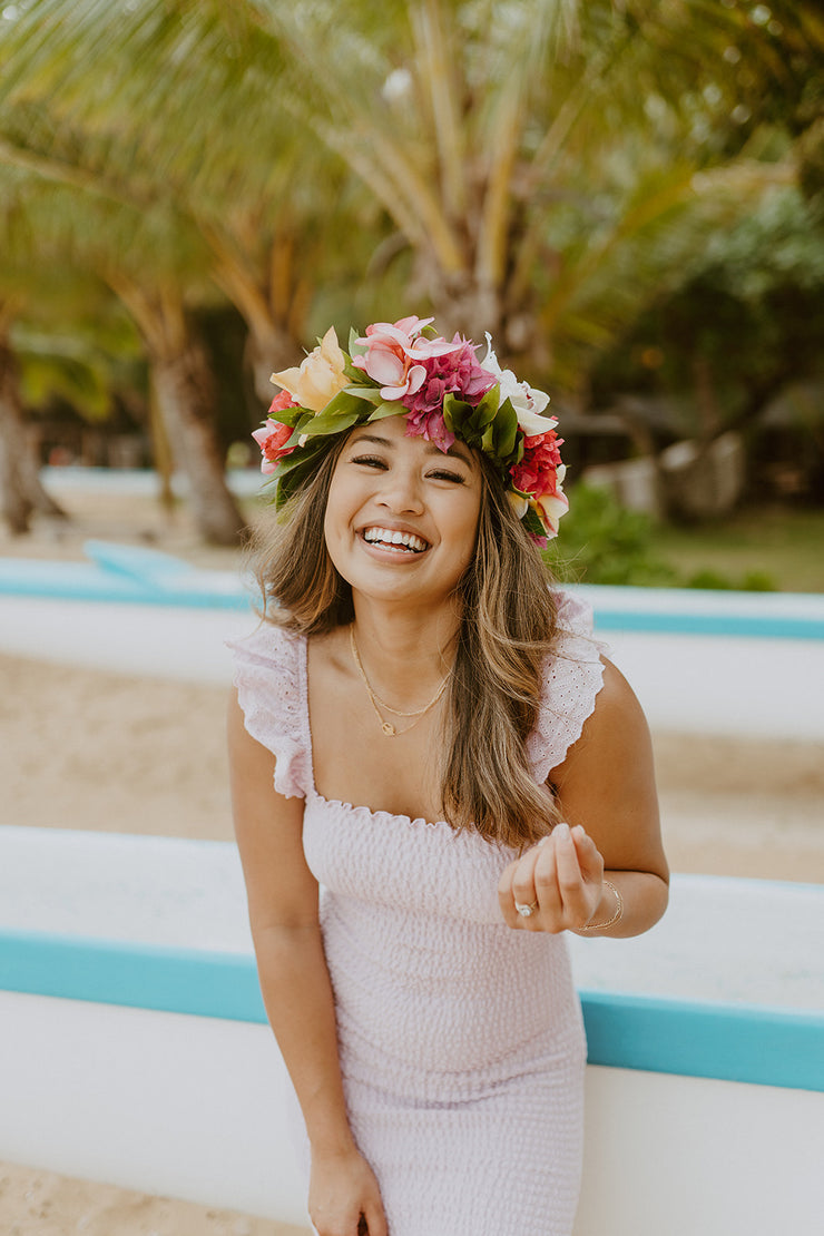 Live, Love, & Lavender Smocked Mini Dress