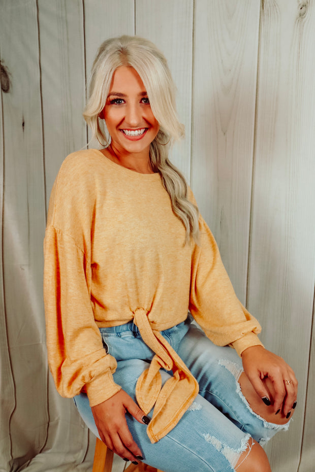 Must Have Mustard Balloon Sleeve Top