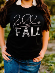 Hello Fall Graphic Tee (Black)