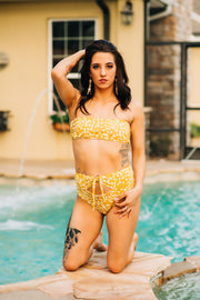 Sun Kissed Floral Bikini Tube Top (Mustard)