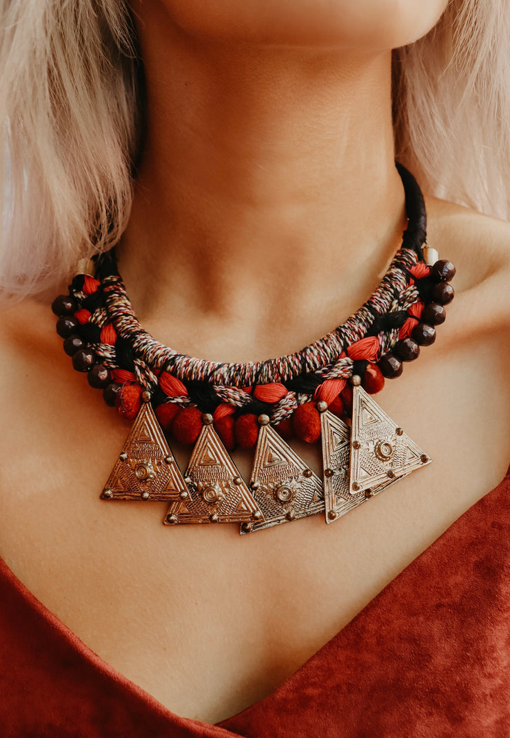 Boho Medallion Statement Necklace