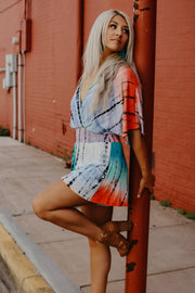 Daisy Deep V Tie Dye Romper