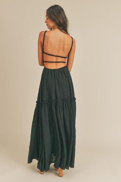 Hot Girl Summer Cut-out Maxi Dress (Black)