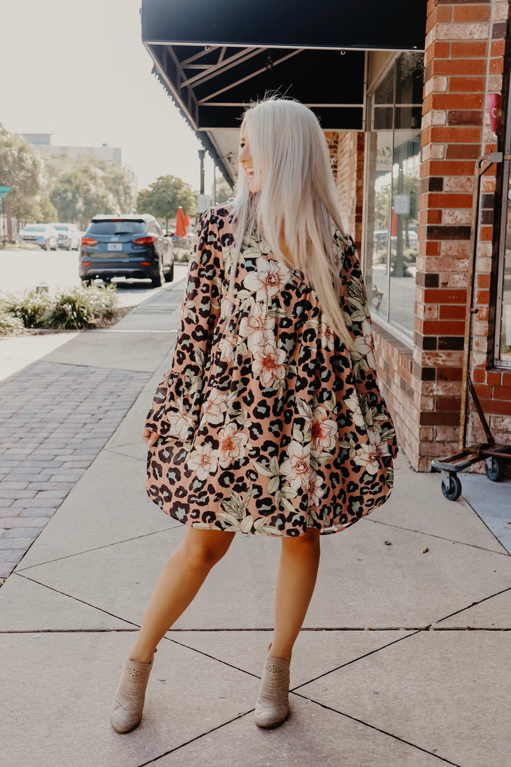 Lilly and Leopard Babydoll Dress