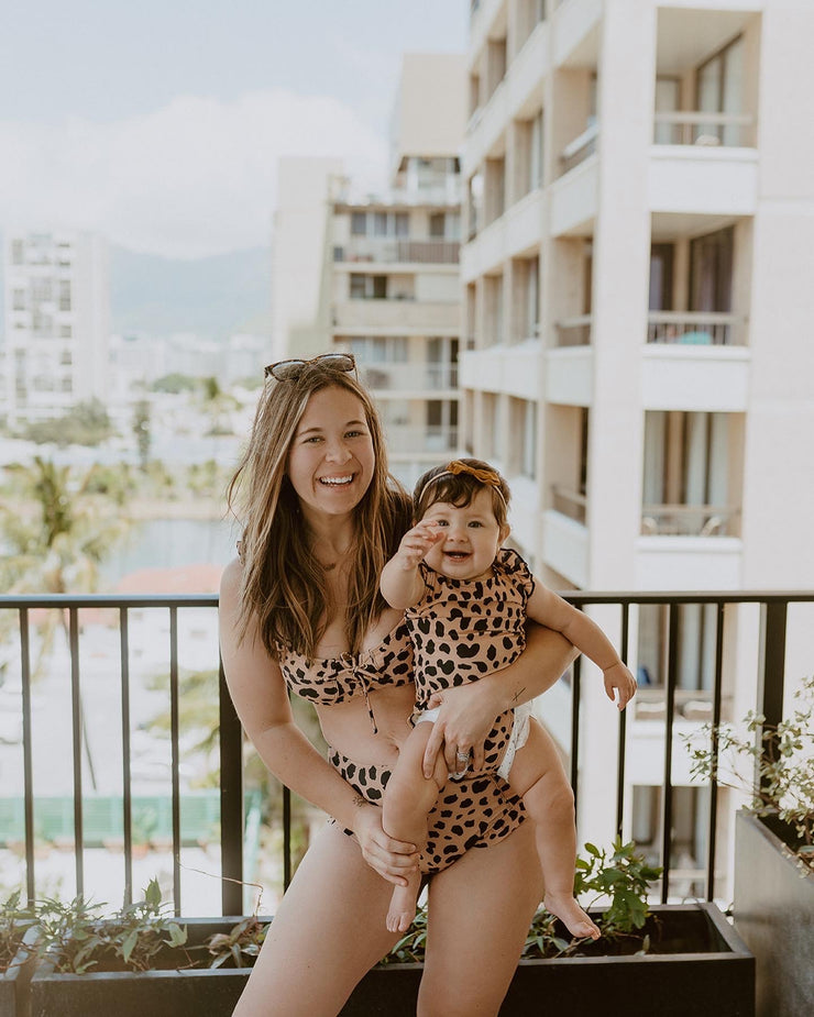 Mommy and Me High Wasted Bikini Bottoms (Cheetah)