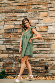 Olive You Spring Ruffle Crochet Dress