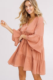 Ginger Ruffle Bell Sleeve Dress