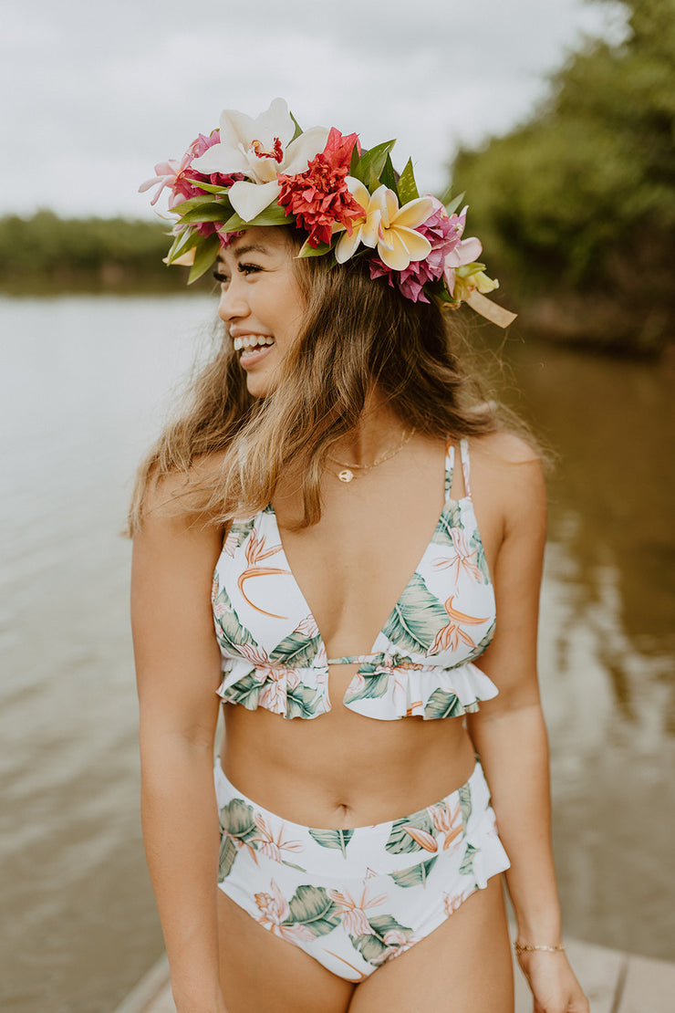 Island Time Tropical High Waisted Bikini Bottoms