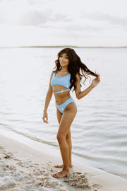 Shooting For the Stars Cut Out Bikini Top (Baby Blue)