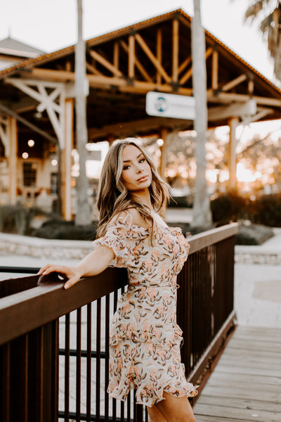 Fierce and Floral Ruffle Mini Dress