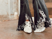 Pearl White Studded Booties