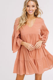 Ginger Ruffle Bell Sleeve Dress