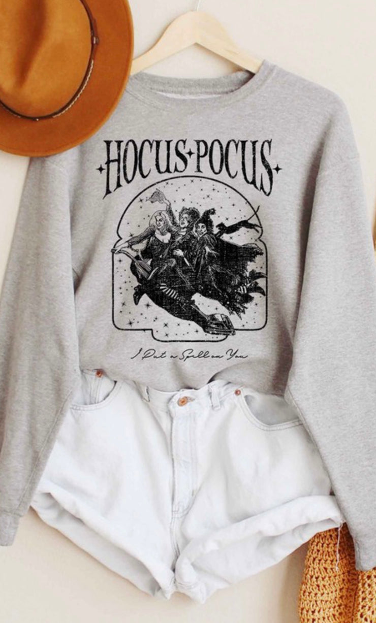 Hocus Pocus Graphic Sweatshirt (Grey)