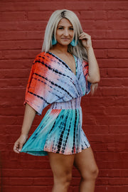 Daisy Deep V Tie Dye Romper